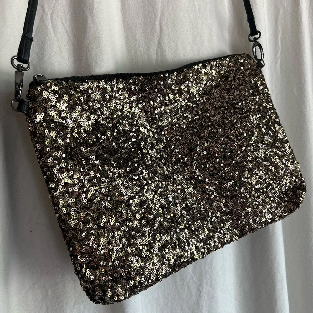 Ellos Evening Sequin Handbag Purse Crossbody